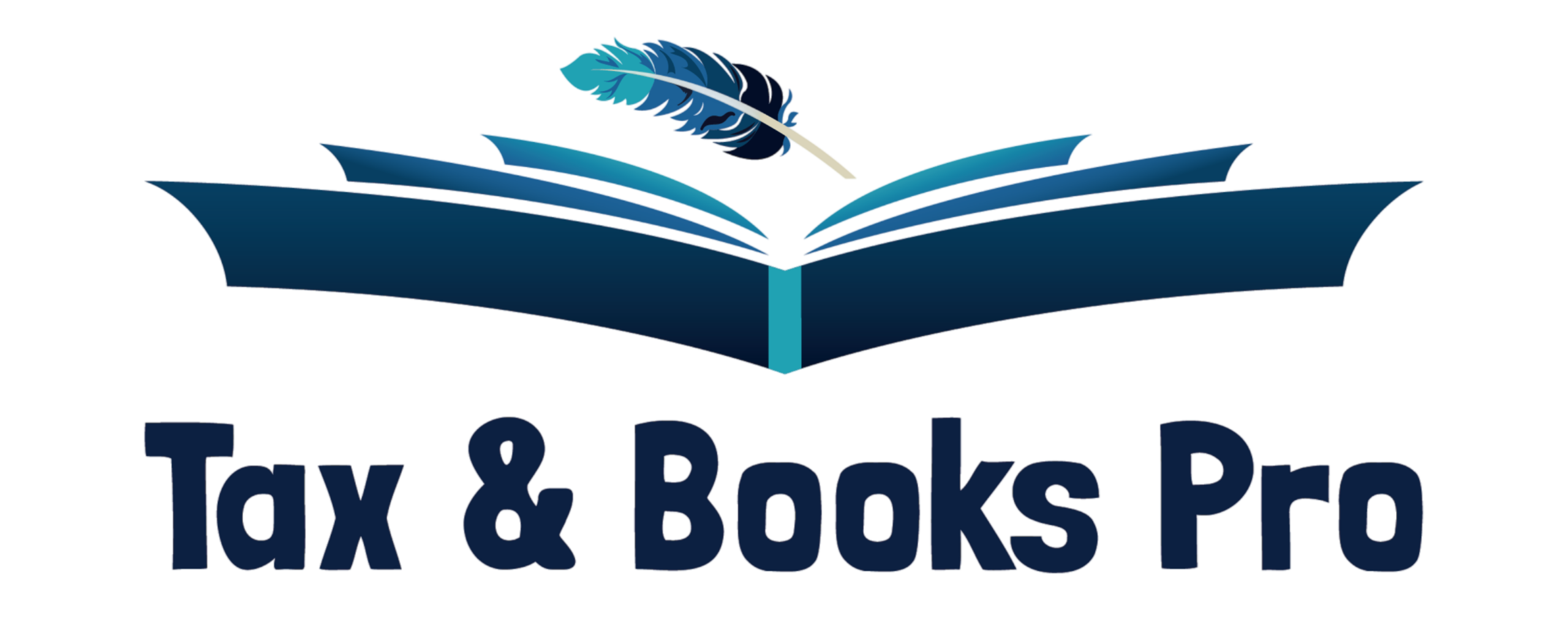 logo with an open book and a feather representing math and calculation